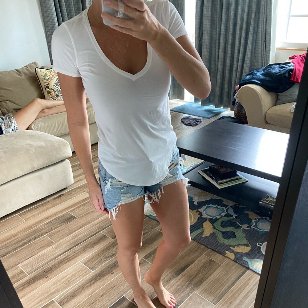 Lululemon White V Neck love Tee